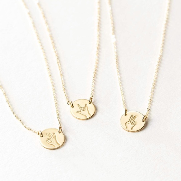 “I Love You” Sign Language ASL Minimalist Necklace - Picture 14 of 16